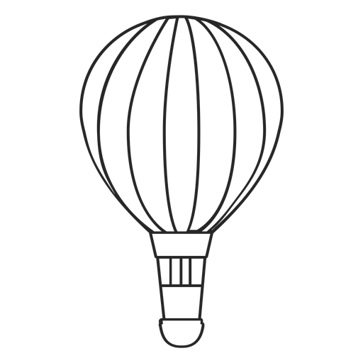 Hand drawn hot air balloon silhouette PNG Design