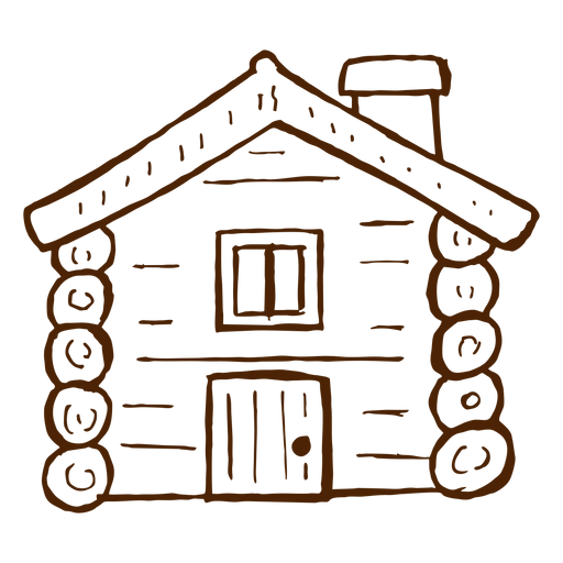 Hand drawn log cabin icon - Transparent PNG & SVG vector file