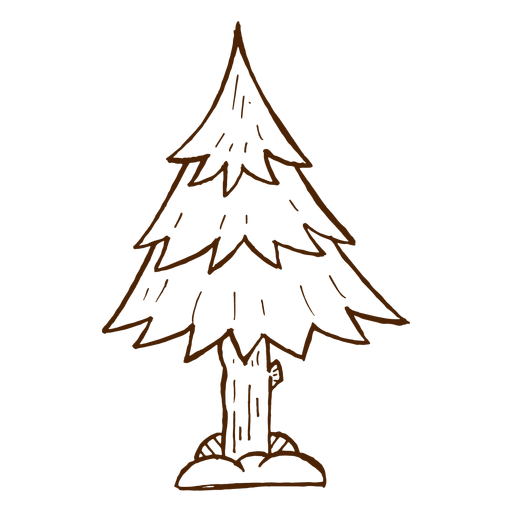 Hand drawn pine tree icon