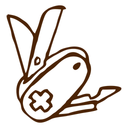 Hand drawn swiss knife icon PNG Design