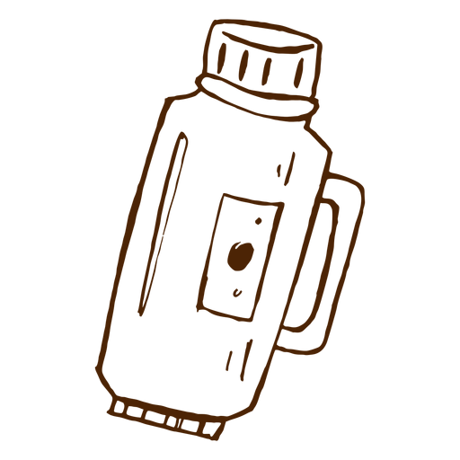 Hand drawn thermos icon PNG Design