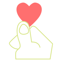 Heart finger line style vector PNG Design