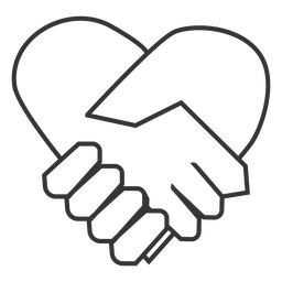 Icono en forma de corazón agitar la mano Icono en forma de corazón agitar la mano