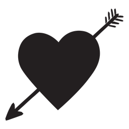 Corazón con silueta de flecha Diseño PNG
