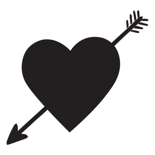 Heart with arrow silhouette - Transparent PNG & SVG vector ...