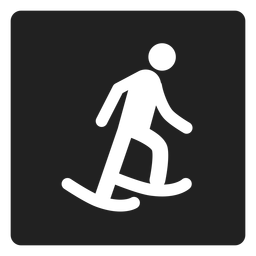 Ice skating square icon PNG Design