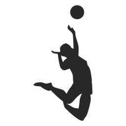 Jumping spike volleyball silhouette PNG Design