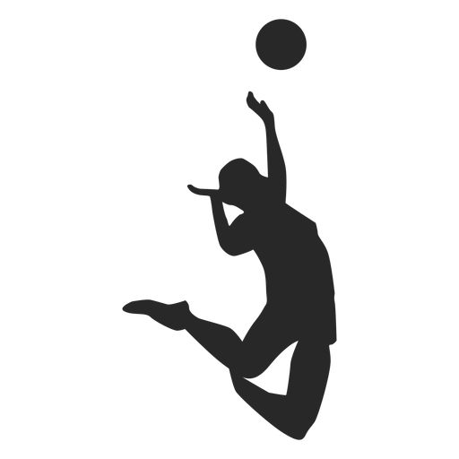 Jumping spike volleyball silhouette - Transparent PNG & SVG vector file