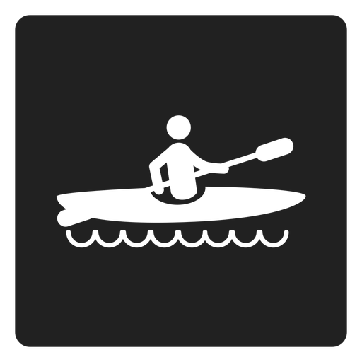 Kayaking square icon