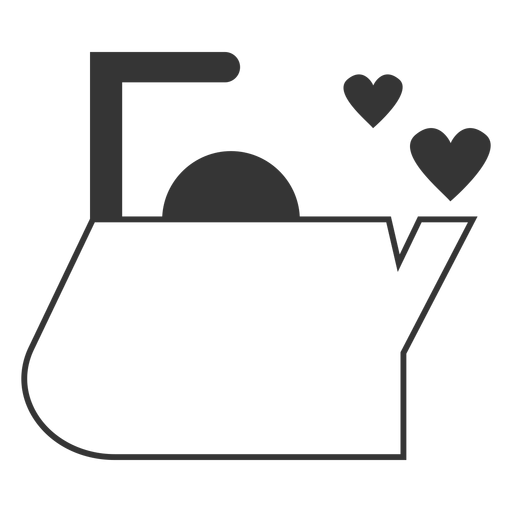 Icono de estilo de línea de corazón de hervidor Diseño PNG