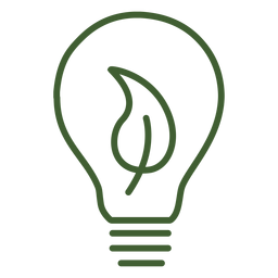 Light bulb with leaf inside PNG Design