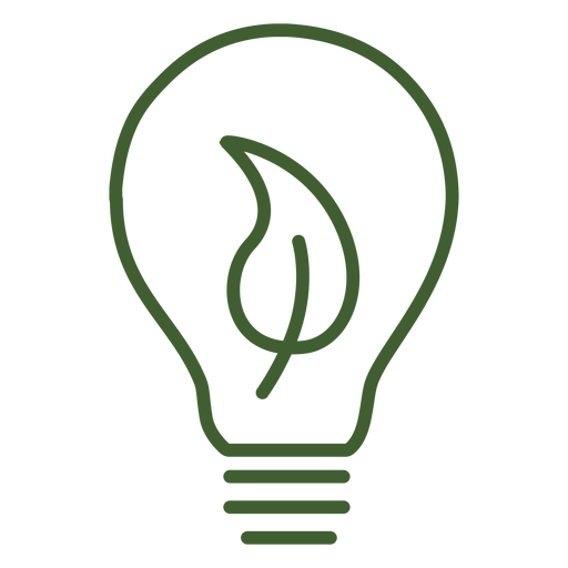 Light bulb with leaf inside PNG Design