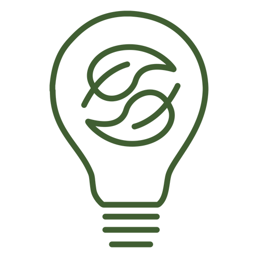 Light bulb with leaves inside icon PNG Design