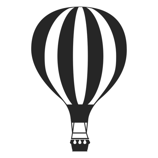 Line patterned hot air balloon silhouette PNG Design