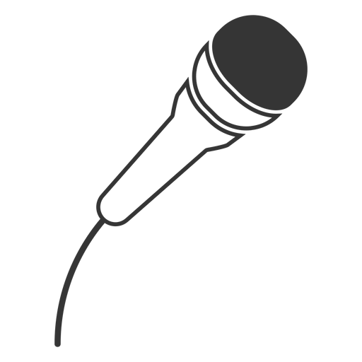 Line style microphone icon PNG Design