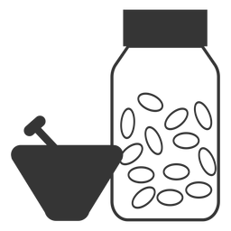 Line style mortar and pestle medicine icon PNG Design