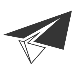 Icono de avión de papel de estilo de línea Diseño PNG