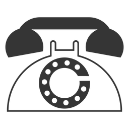 Line style retro phone icon PNG Design