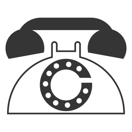 Line style retro phone icon PNG Design