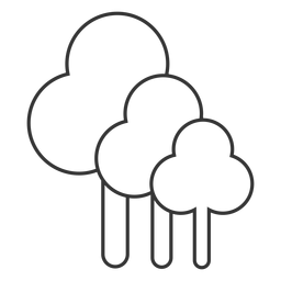 Line style tree icon PNG Design