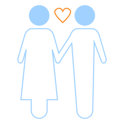 Liebespaar Linie Stilikone PNG-Design