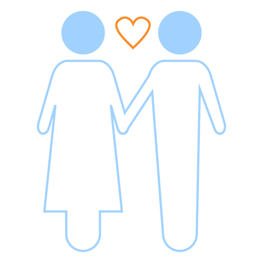Love couple line style icon PNG Design