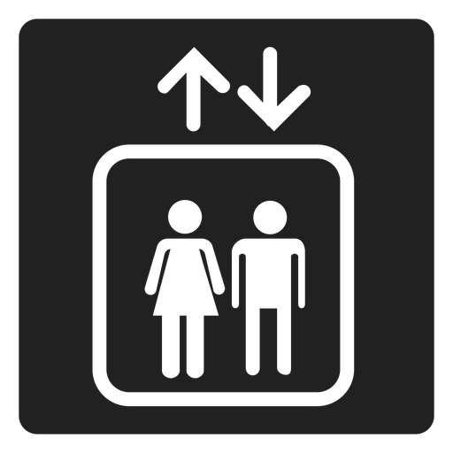 Icono de ascensor femenino masculino Diseño PNG