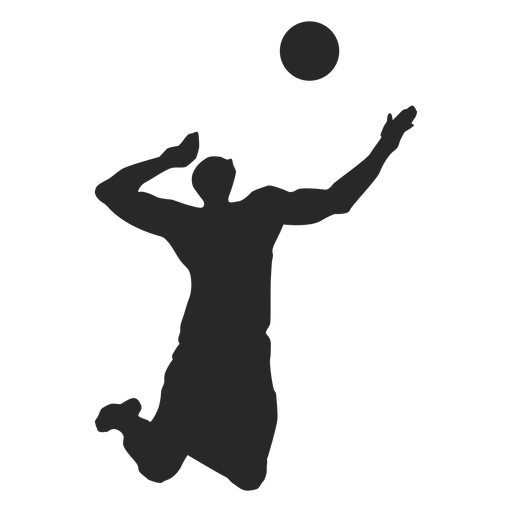 Male volleyball player silhouette PNG Design