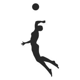 Jugador de voleibol masculino clavando silueta Diseño PNG