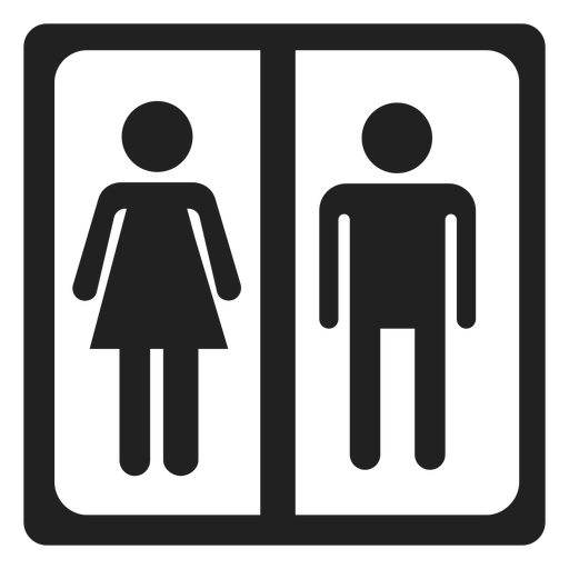 Icono cuadrado de signo masculino y femenino