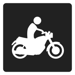 Man riding a motorbike square icon PNG Design