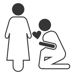 Marriage proposal line style icon Marriage proposal line style icon