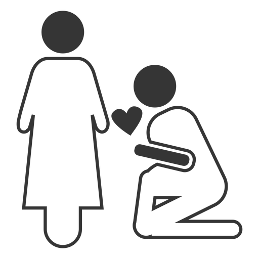 Icono de estilo de línea de propuesta de matrimonio Diseño PNG