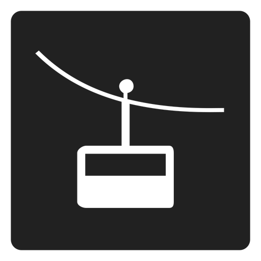 Icono cuadrado de teleférico de montaña Diseño PNG