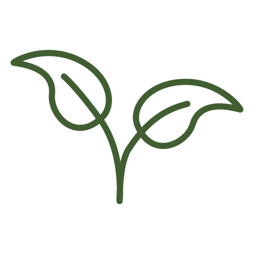 Icono de dos hojas naturales Diseño PNG