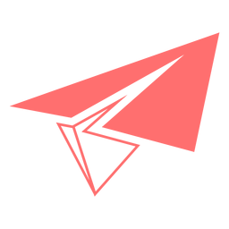 Ícone de estilo de linha de avião de papel Desenho PNG