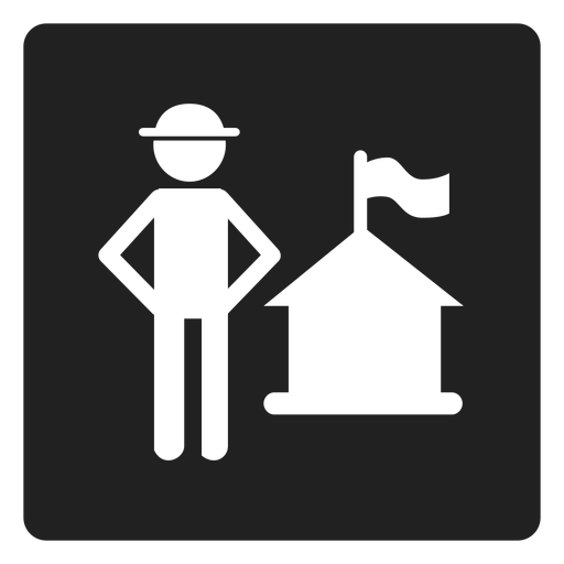 Icono cuadrado de la casa patriótica Diseño PNG