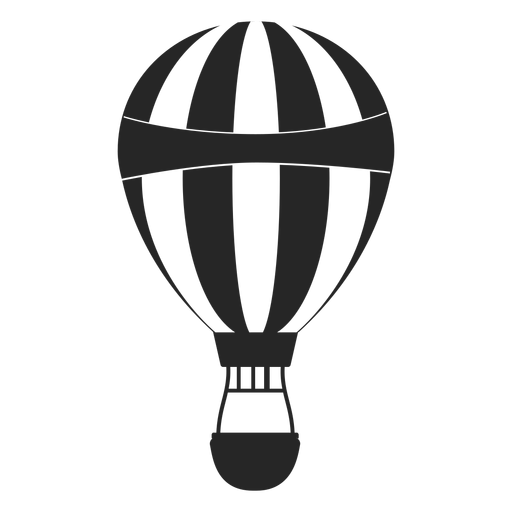 Patterned hot air balloon silhouette PNG Design