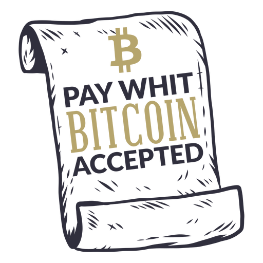 Crachá de pagamento com bitcoin aceito Desenho PNG