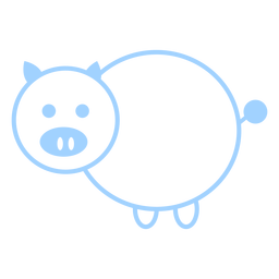 Pig line style vector PNG Design