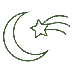 Icono de estrella y luna fugaz Diseño PNG