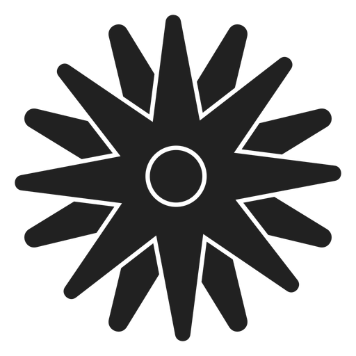 Icono de flor amarela simple Diseño PNG