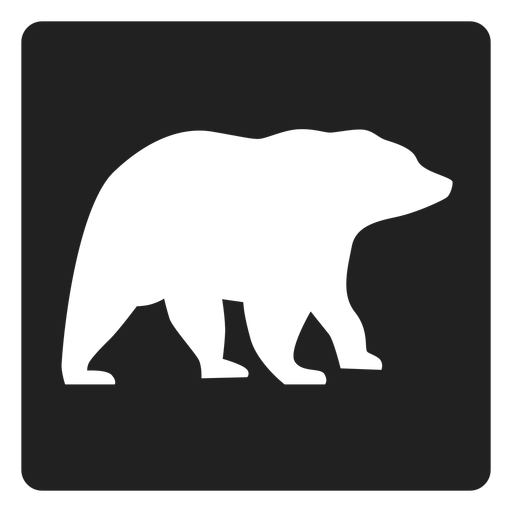 Simple bear square icon PNG Design