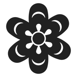 Icono de flor blanco y negro simple Diseño PNG