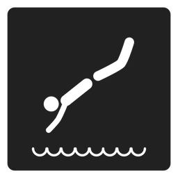 Ícone de quadrado de mergulho simples Transparent PNG