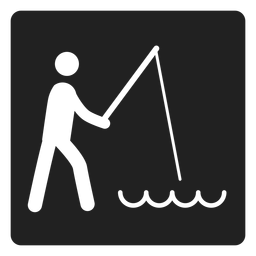 Ícone de praça de pesca simples Desenho PNG