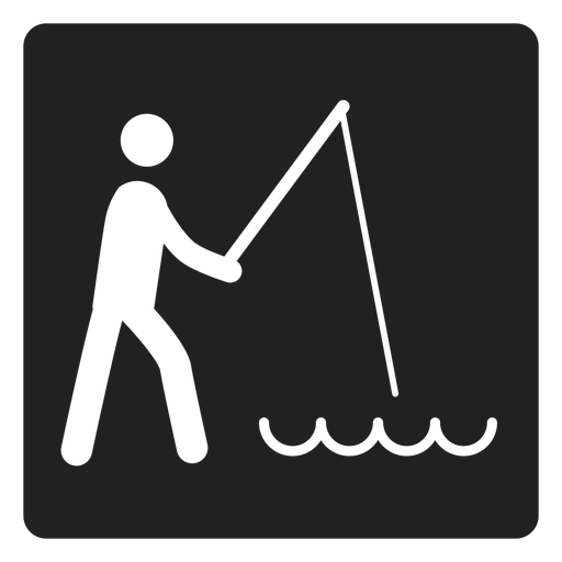 Icono cuadrado de pesca simple