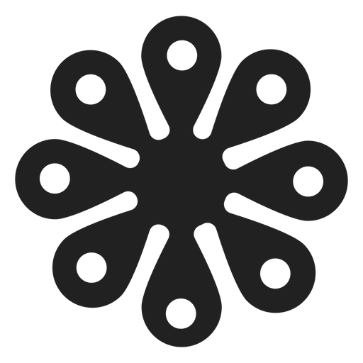 Icono de flor de flor simple Diseño PNG