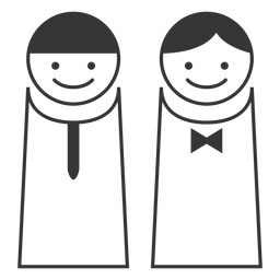 Icono femenino masculino simple Diseño PNG