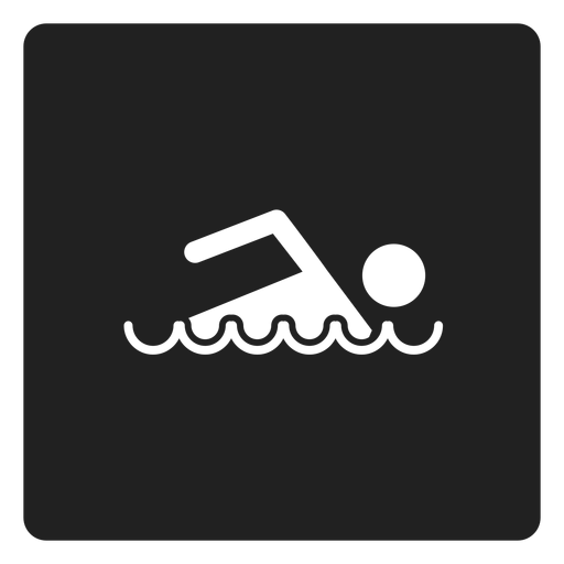 Simple swimmer square icon